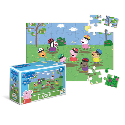 Mini puzzle Peppa Pig - Saltant al fang