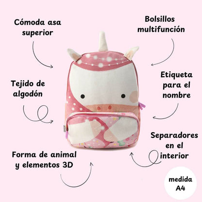 Mochila Escolar Infantil Unicornio (A4)