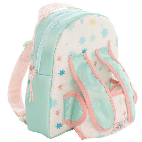 detalle del portabebés de velcro frontal de la mochila Love Stella para muñecas
