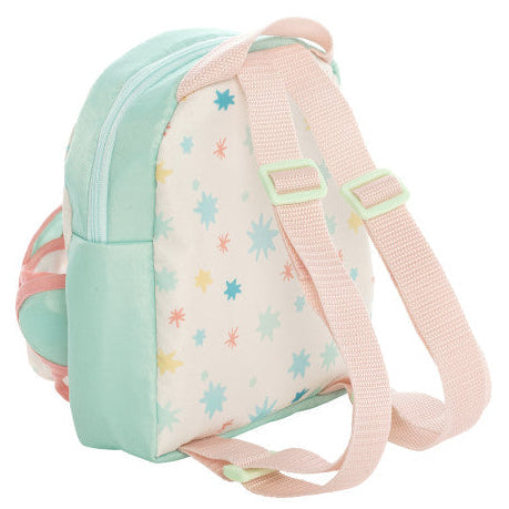 detalle de las correas ajustables de la mochila portabebés para muñecas Love Stella de Manhattan Toy

