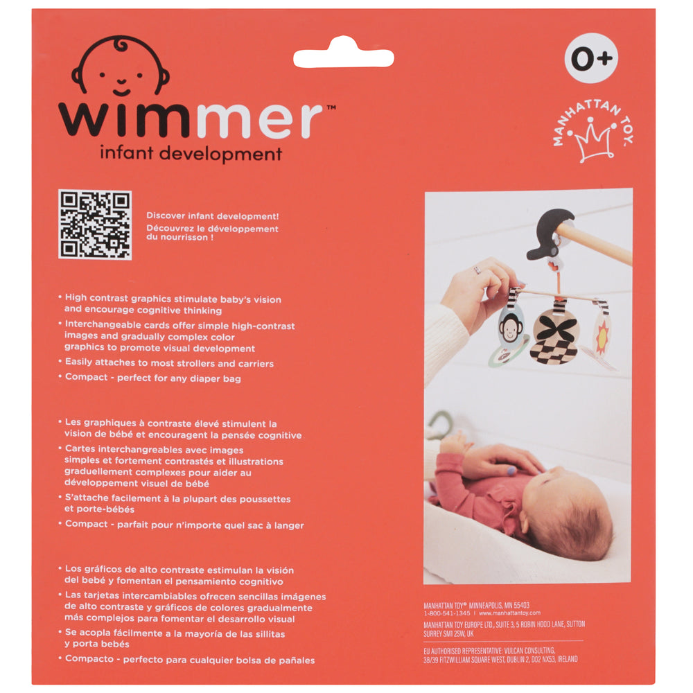 Caja trasera del Móvil de estimulación visual de alto contrasto Wimmer de la marca Manhattan Toy para bebés