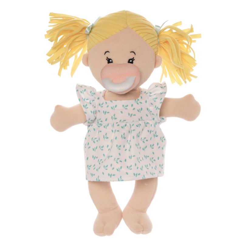 muñeca Love Stella Peach con coletas con chupete magnético
