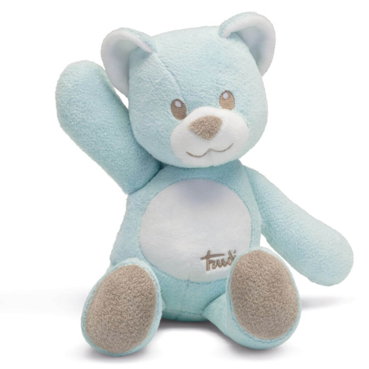 Osito de peluche de color azul para bebés, de la marca italiana Trudi