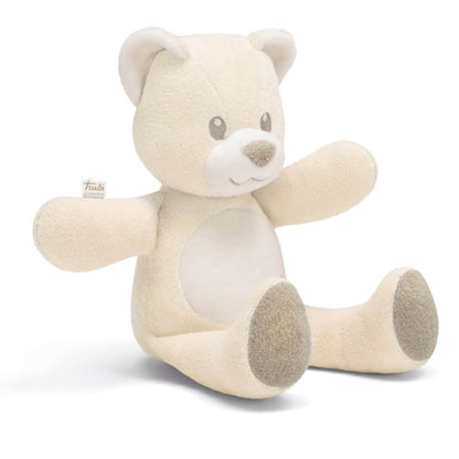 Peluche oso marfil sentado para bebés, vista lateral, Trudi talla S