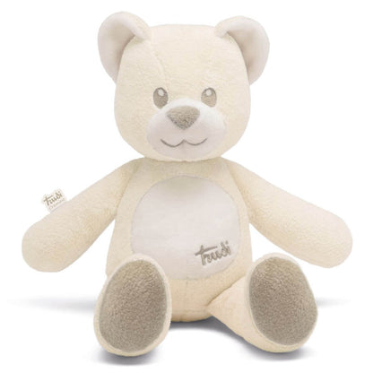 Peluche oso marfil sentado, vista frontal, Trudi talla S, regalo de nacimiento