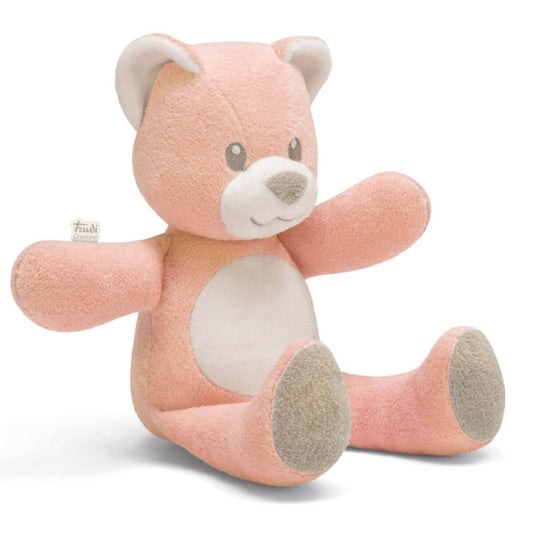 Oso de peluche de color rosa de la marca italiana Trudi, ideal como regalo de nacimiento