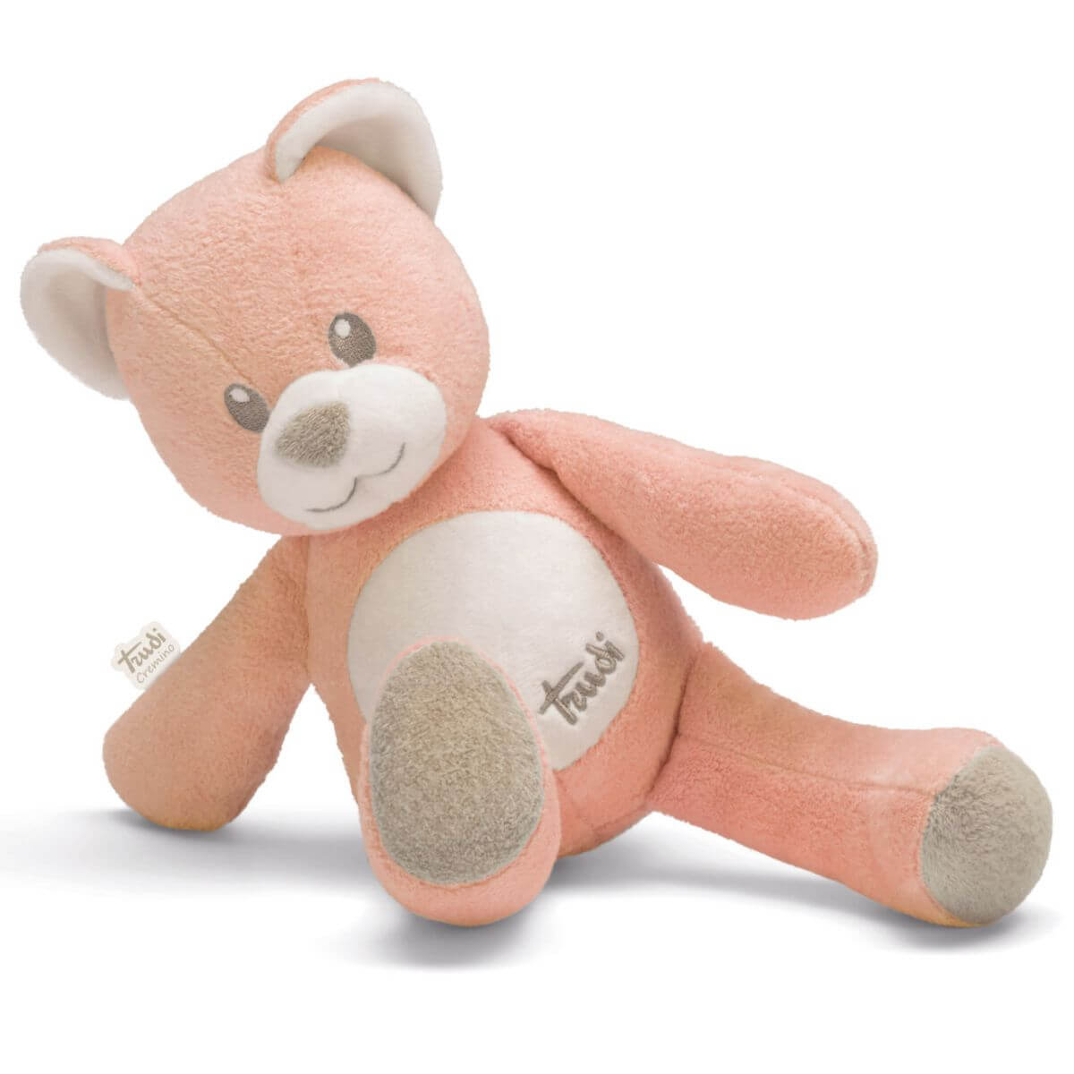 Oso de peluche para bebés recién nacidos de color rosa, de la marca italiana premium de peluches Trudi