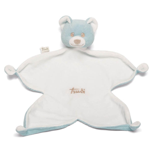 Doudou oso azul para bebé extendido, vista frontal, Trudi
