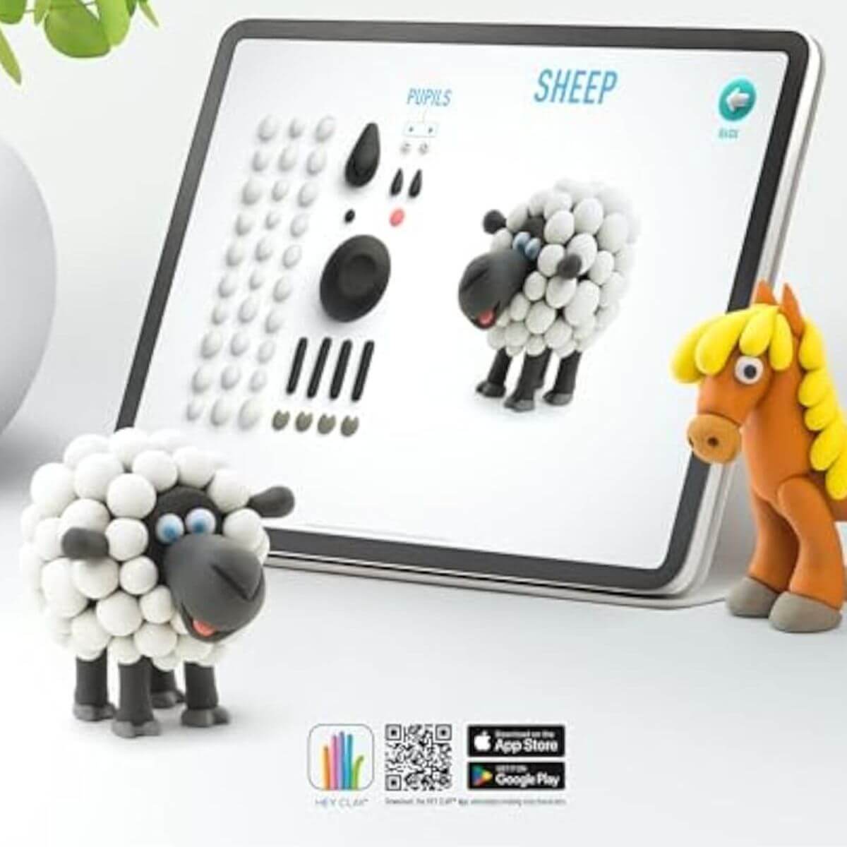 app de vídeo-tutoriales guiados de plastilina interactiva oveja hey clay