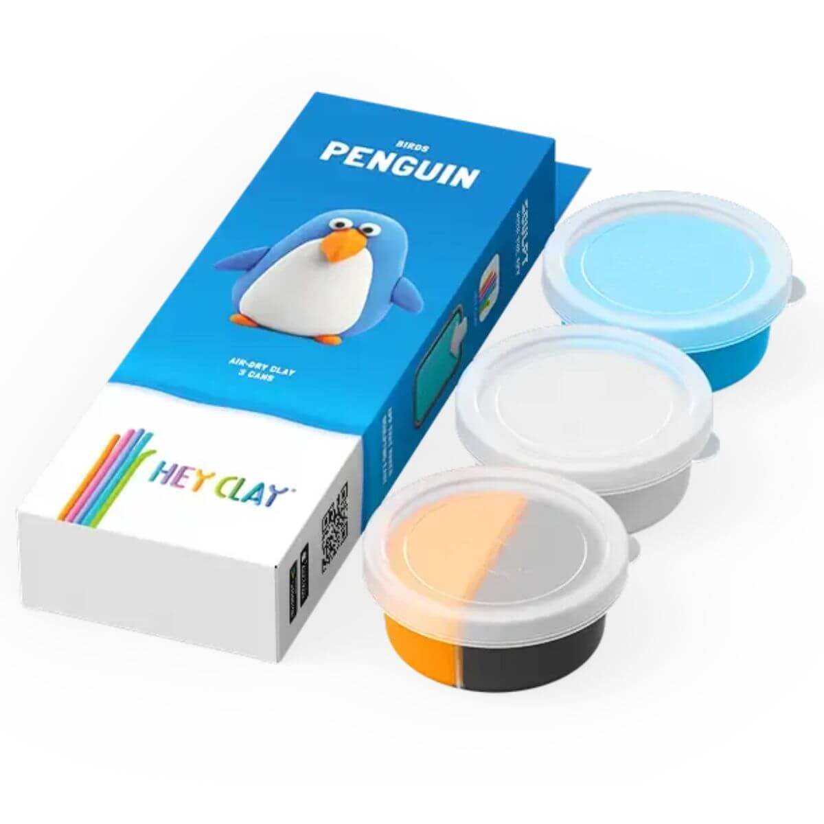 botes de plastilina interactiva pingüino hey clay