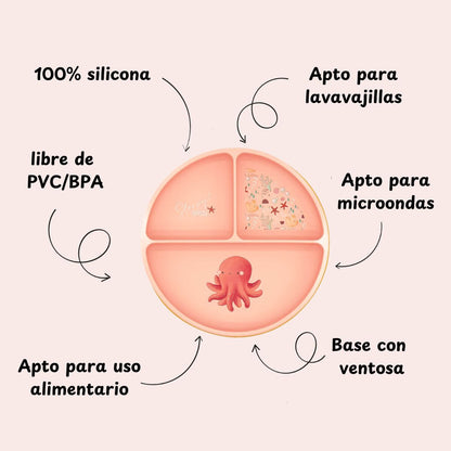 Plato de silicona - Slurpy el Pulpo