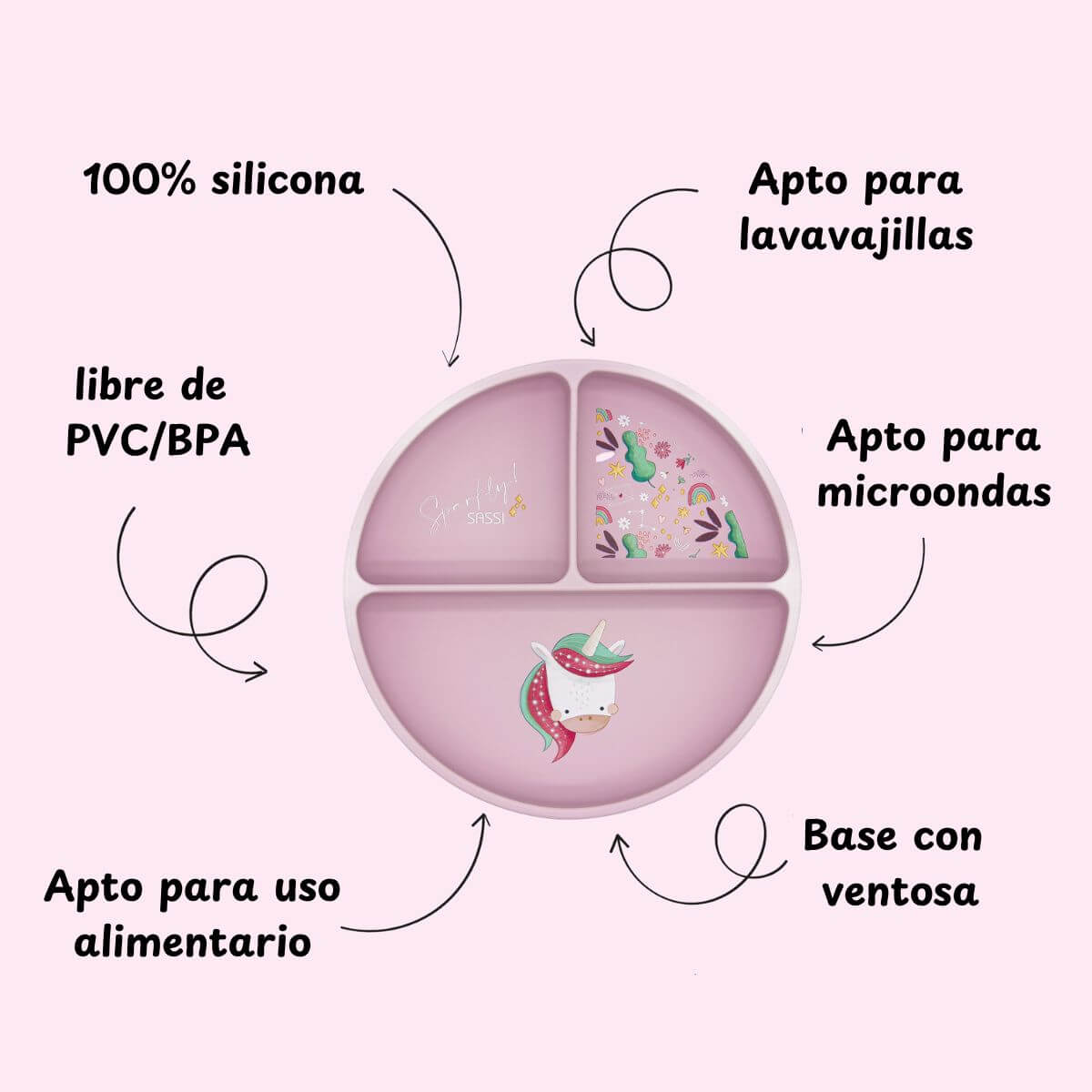 Plato de silicona - Sparkly el Unicornio