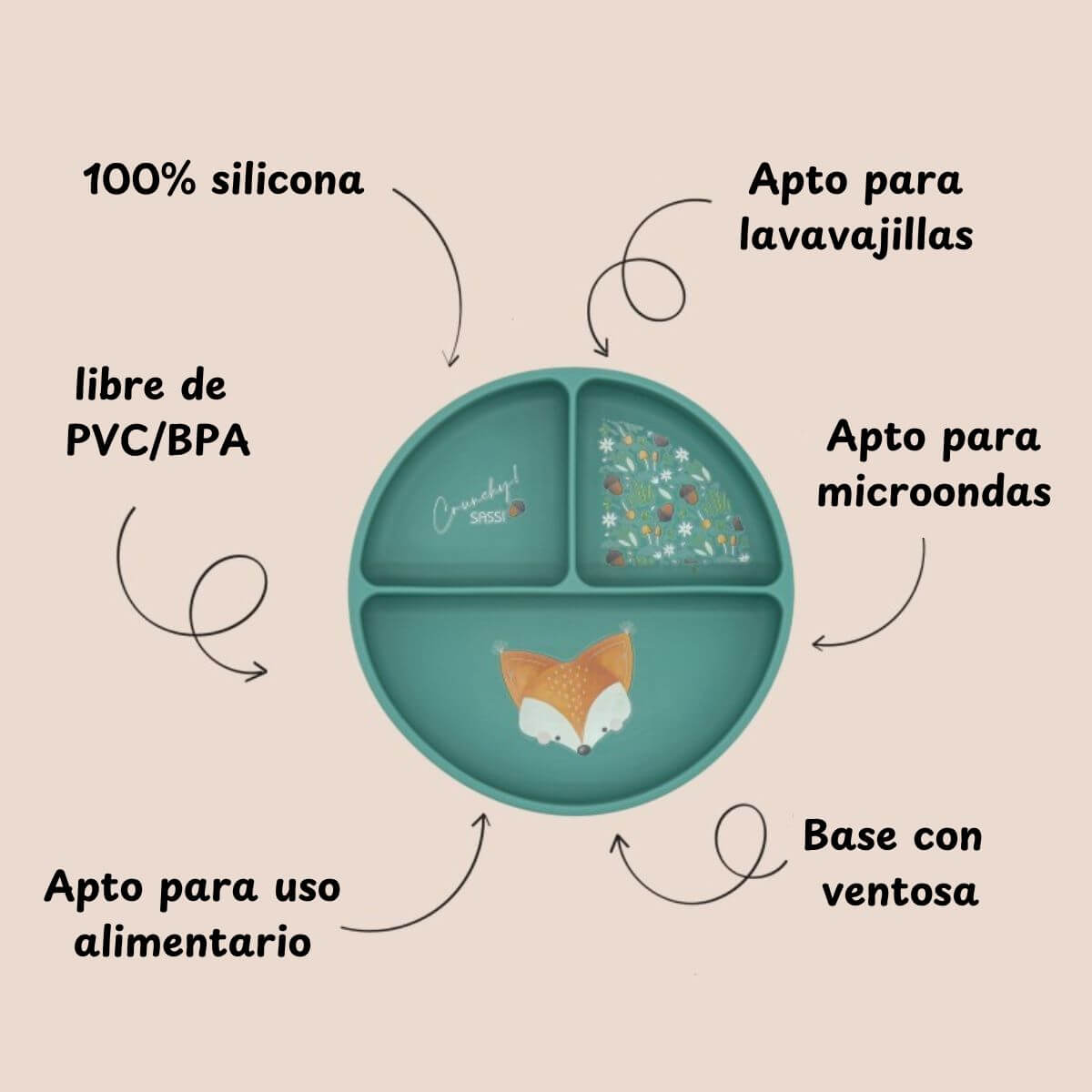 Plato de silicona - Crunchy el Zorro