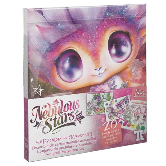 Set de postales de acuarela Nebulous Stars Mascotas, vista frontal de la caja