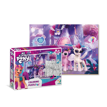 Puzzle 2 en 1 para colorear My Little Pony Fashion (60 piezas) de Dodo para montar y pintar
