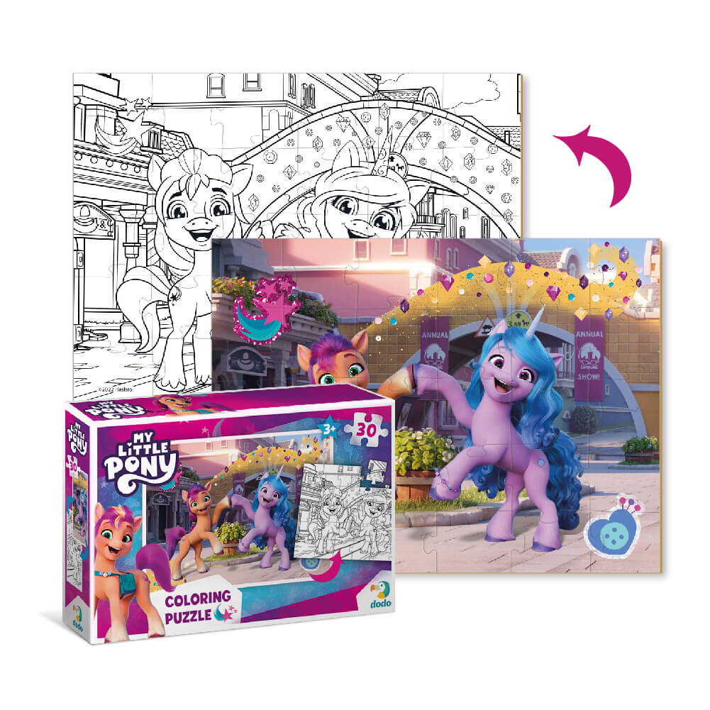 Caja del Puzzle 2 en 1 para colorear My Little Pony Amigas (30 piezas) de Dodo