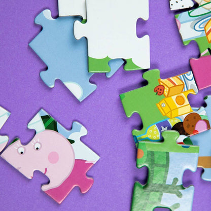 piezas del Puzzle 2 en 1 para colorear Peppa Pig Banquete real para niños a partir de 4 años