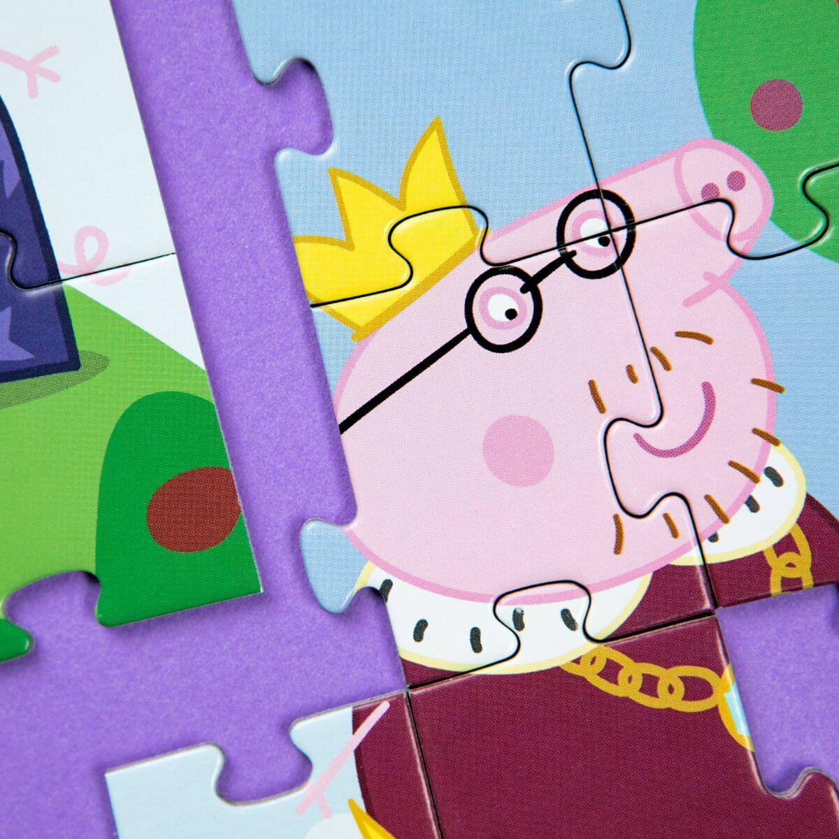 detalle de Puzzle 2 en 1 para colorear Peppa Pig Banquete real (60 piezas) 