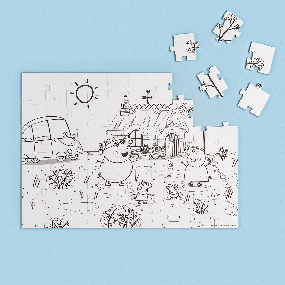 Puzzle para colorear Peppa Pig Saltando en el barro (60 piezas) para niños de 4 años