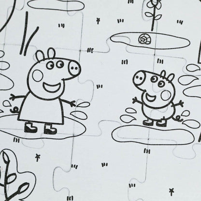 Detalle del Puzzle para colorear Peppa Pig Saltando en el barro de Dodo
