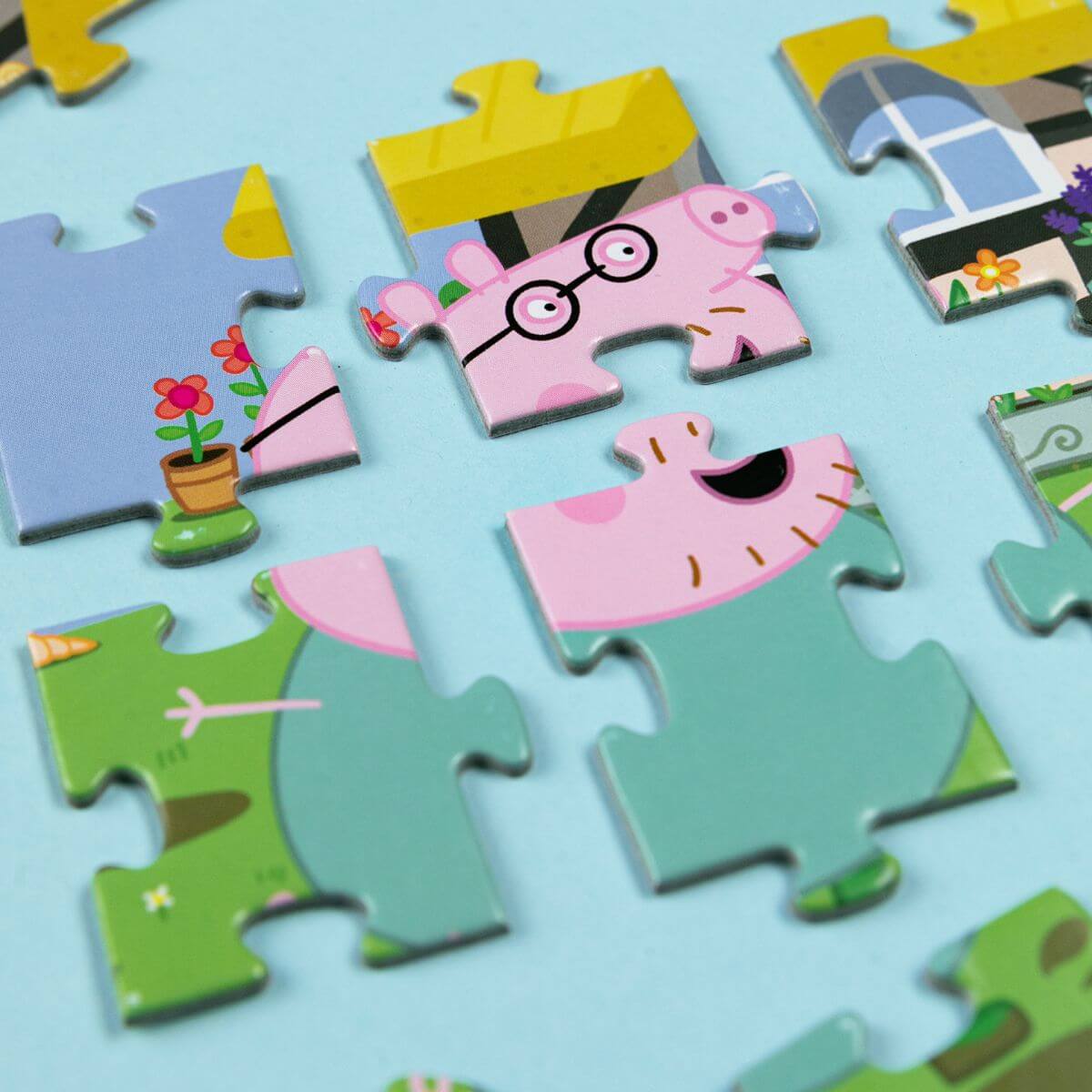 Grosor de las piezas del Puzzle 2 en 1 para colorear Peppa Pig Saltando en el barro (60 piezas) 