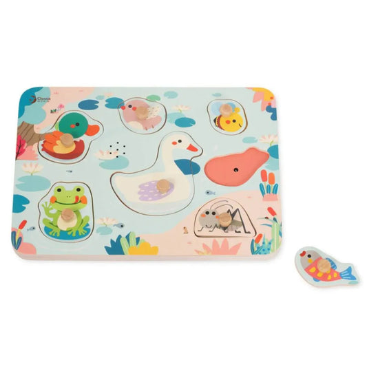 Puzzle de madera con Sonidos Animales del Estanque