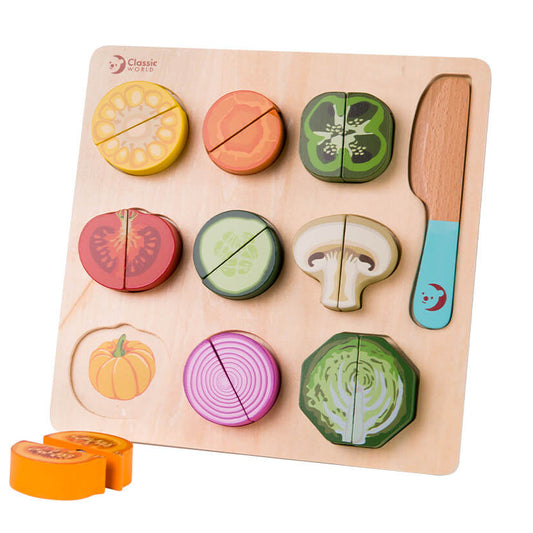 puzzle de cortar verduras de madera