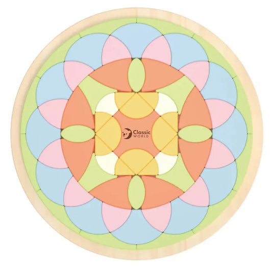 Puzzle de madera Mandala pastel de Classic World para niños y niñas a partir de 3 años