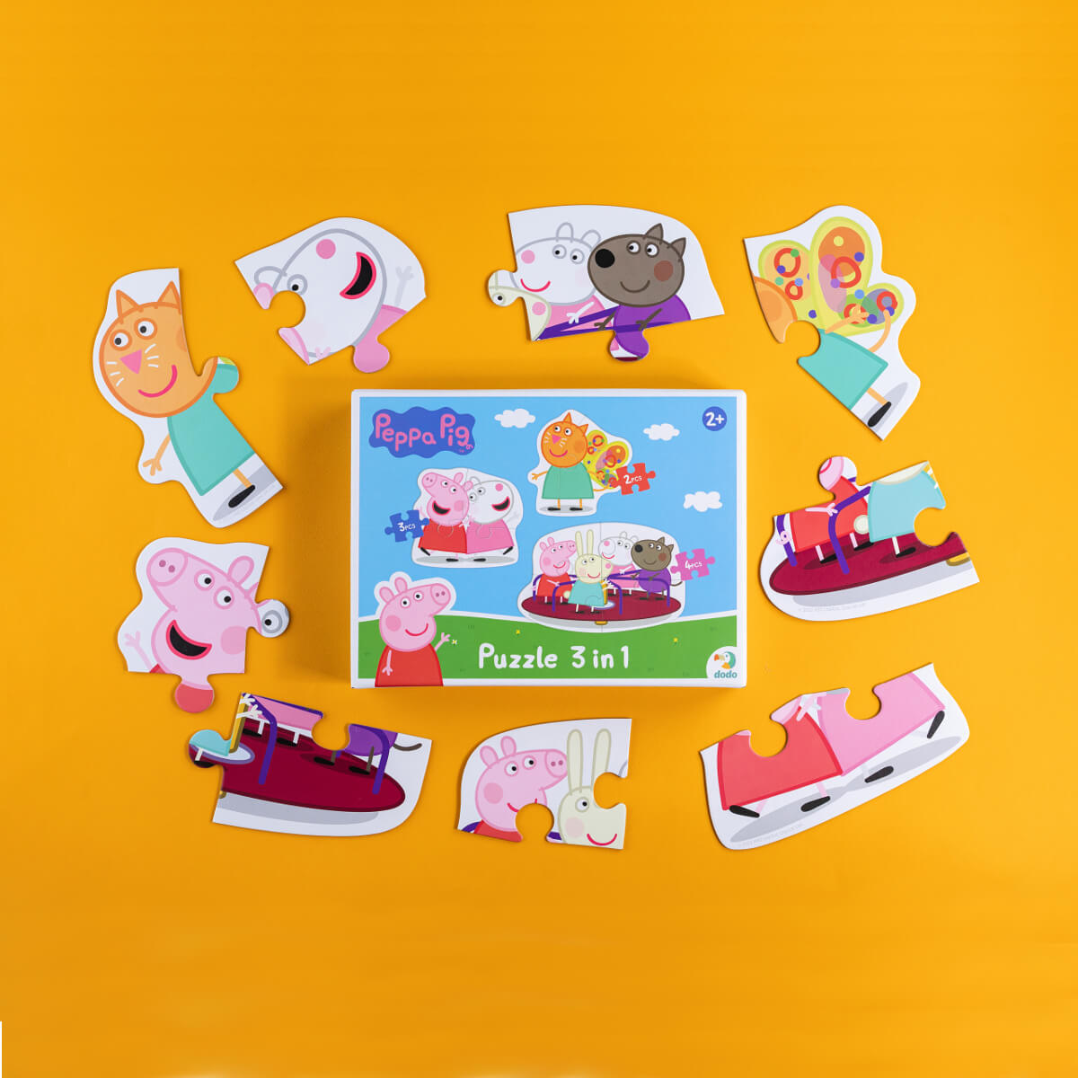 Piezas y Puzzle evolutivo 3 en 1 Peppa Pig Amigos de Dodo para niños de 2 años de Dodo