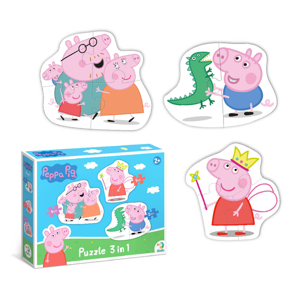 Caja y Puzzle evolutivo 3 en 1 Peppa Pig Familia de Dodo