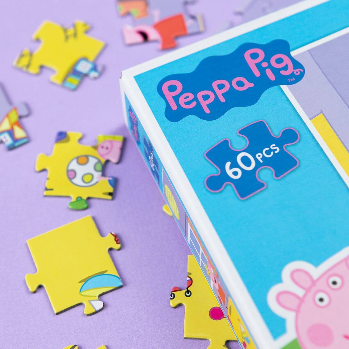 Detalle de la caja del puzzle Peppa Pig Habitación (60 piezas) de Dodo para niños a partir de 4 años