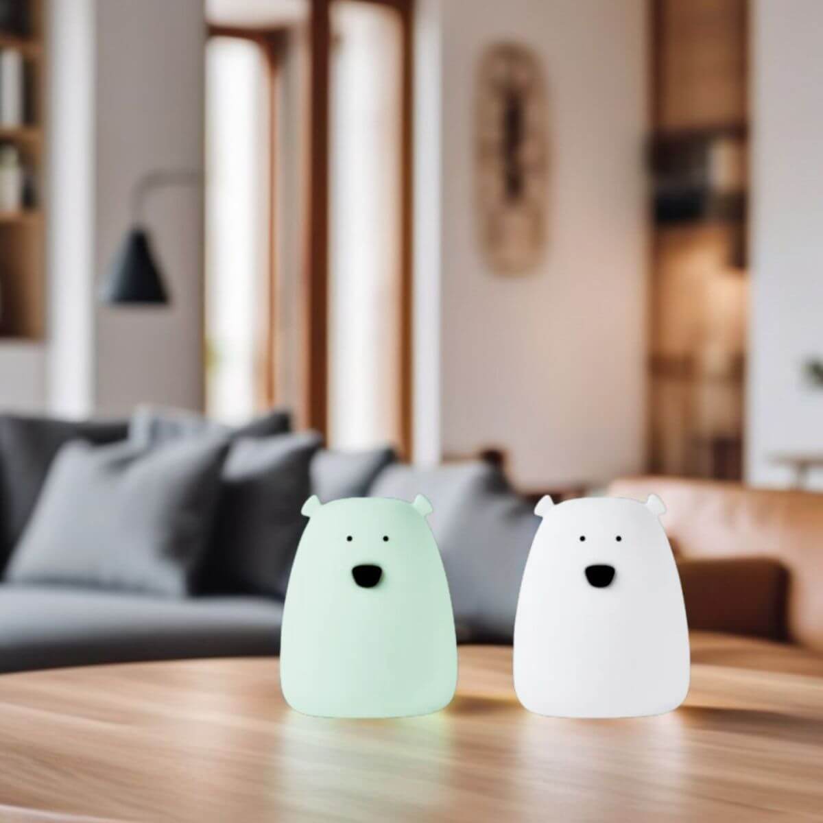 Set de 2 Mini Llums Ós Blanc & Menta