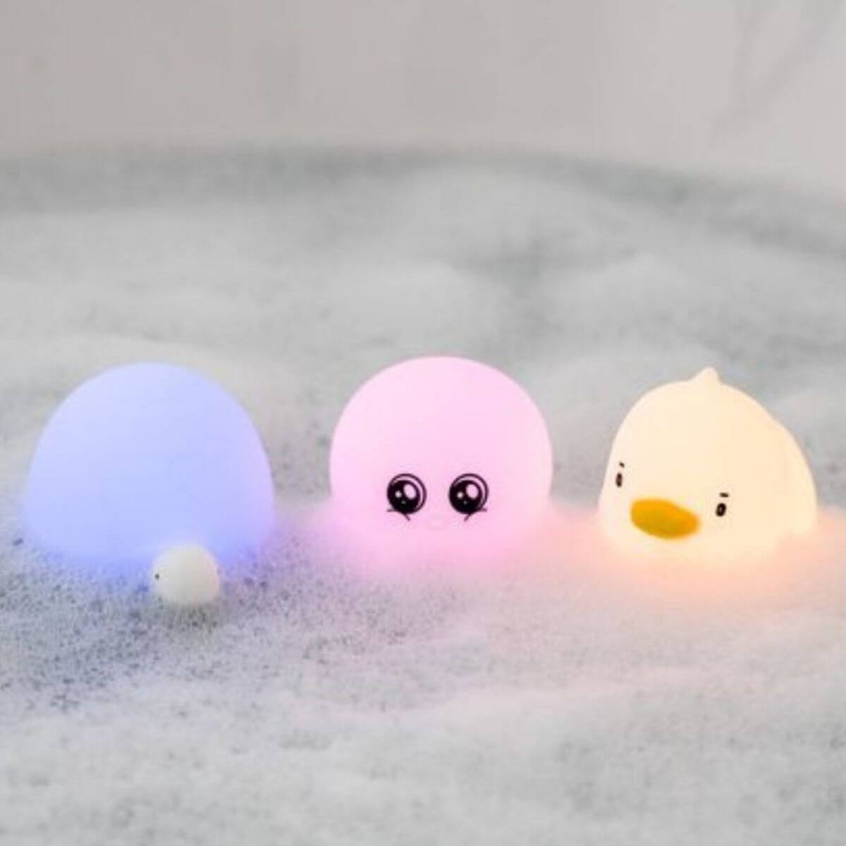 Mini lámparas de agua Tortuga Pulpo y Pato