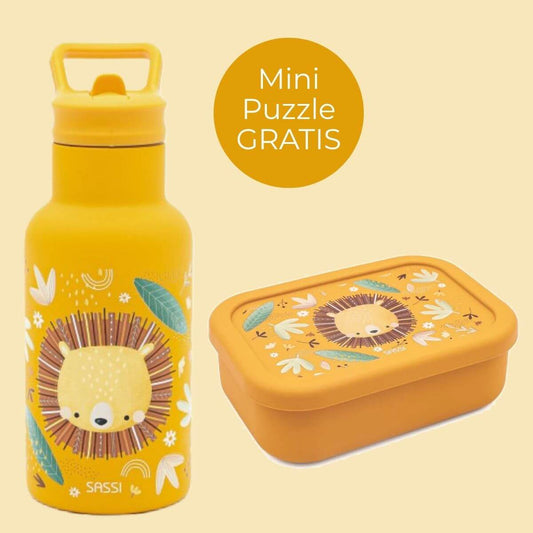Set León - Botella térmica + Fiambrera infantil