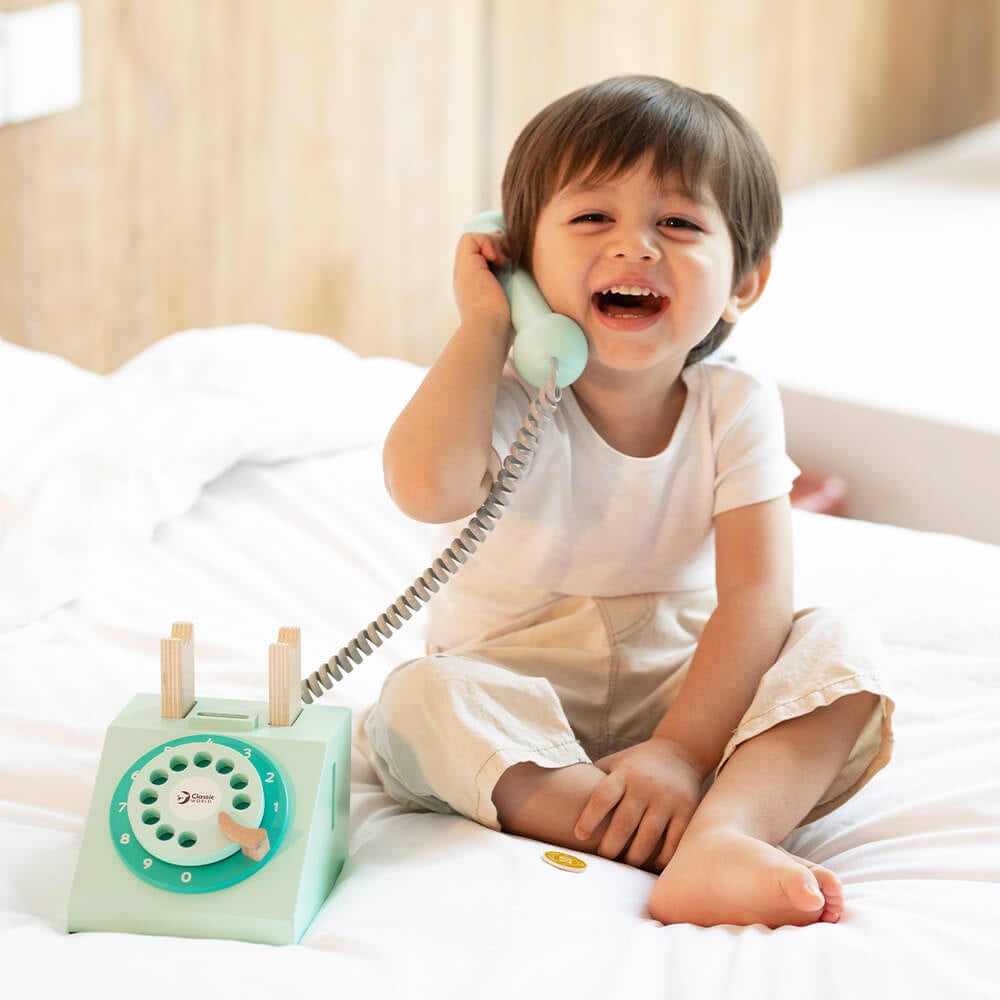 Telèfon vintage de fusta