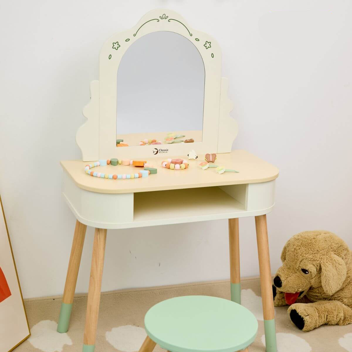 Tocador con Espejo y Taburete Classic World