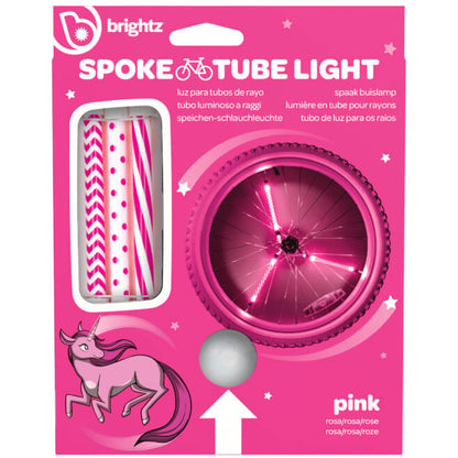 Packaging del pack de tubos luminosos LED Brightz de color rosa para radio de bicicleta infantil
