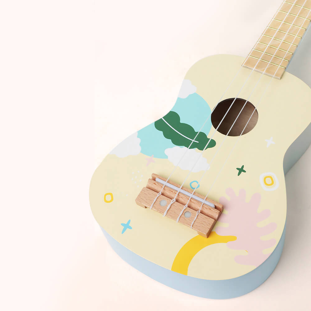 detalle del ukelele Iris azul infantil