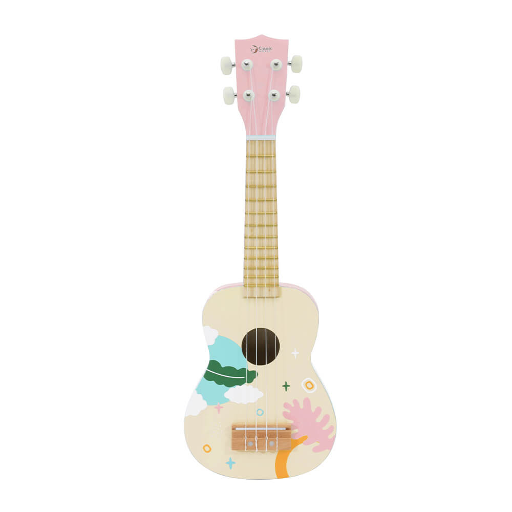 detalle del ukelele Iris rosa infantil