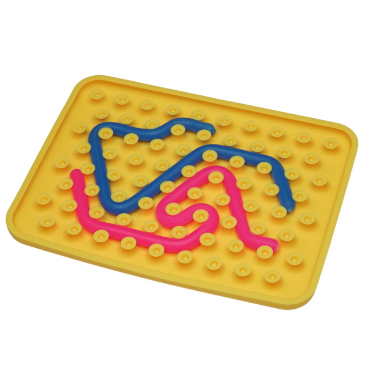 Juego sensorial de silicona Wiggly toy de color amarillo para desarrollar la motricidad fina
