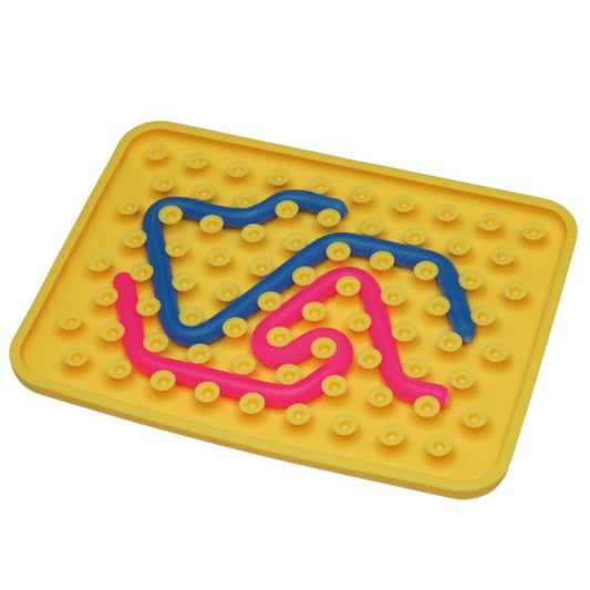 Juego sensorial de silicona Wiggly toy de color amarillo para desarrollar la motricidad fina