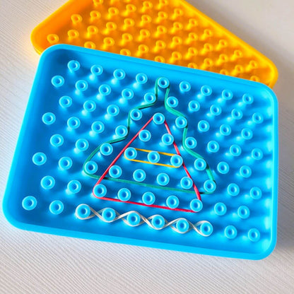 Juguete sensorial de silicona de color azul para aprender formas de lectoescriptura para niños  y niñas a partir de 3 años