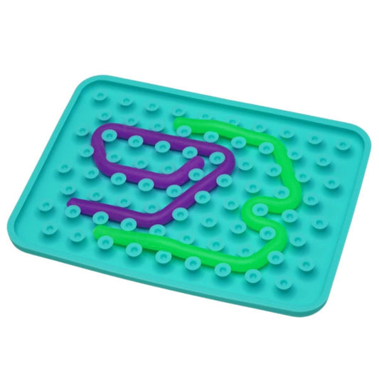 Juego sensorial Wiggly de color turquesa para desarrollar la motricidad fina de los niños a partir de 3 años