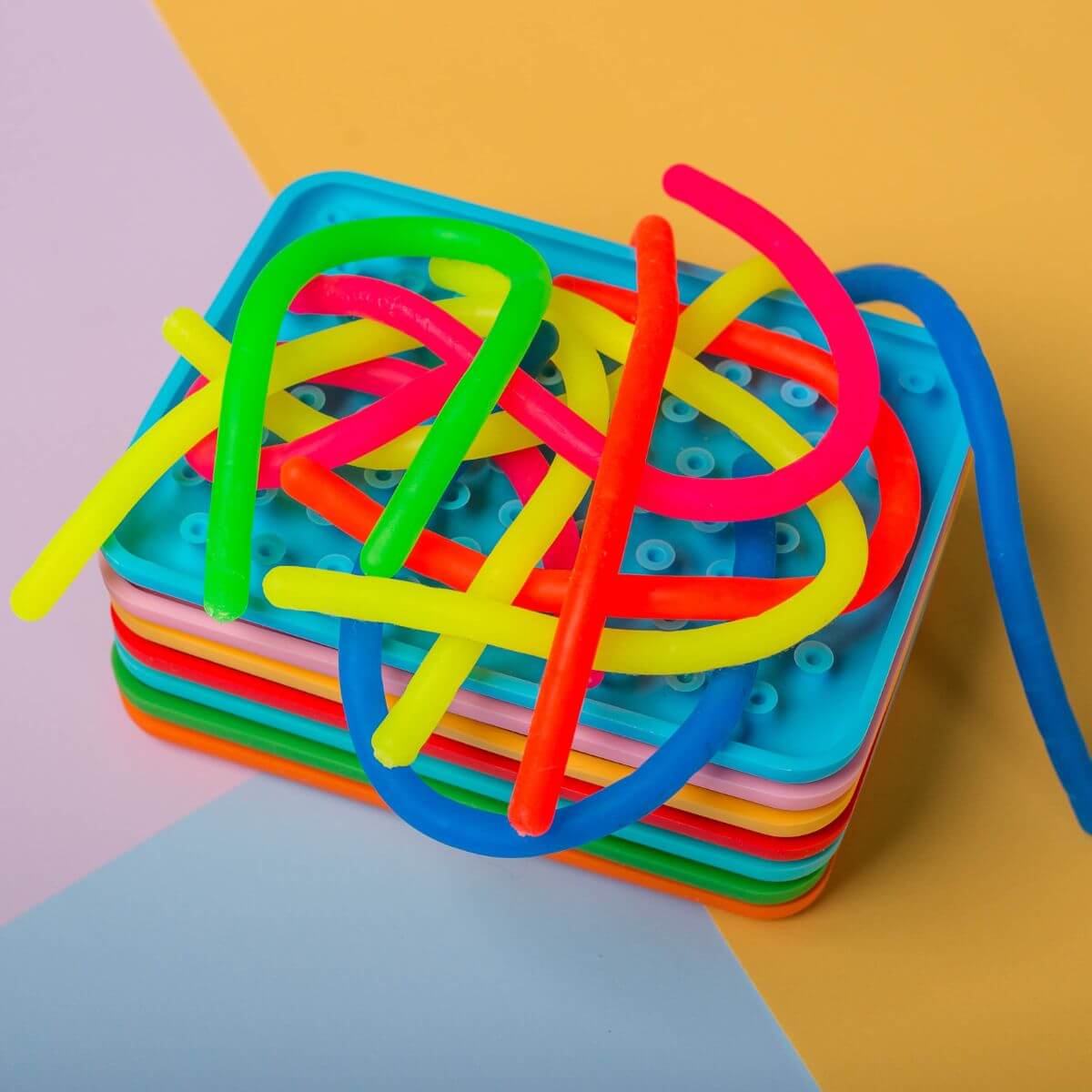 Conjunto de juego sensorial de silicona Wiggly para desarrollar la motricidad fina