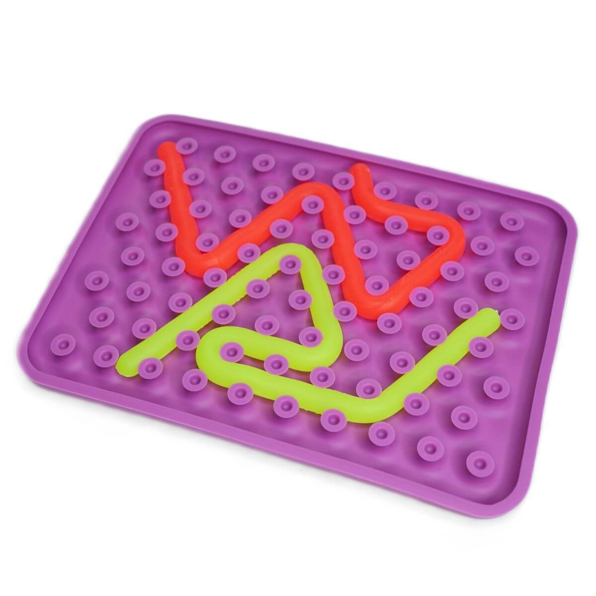 Juego sensorial Wiggly de color violeta para desarrollar la motricidad fina infantil