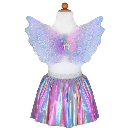Disfraz Unicornio pastel falda y alas (4-6 años) Great Pretenders