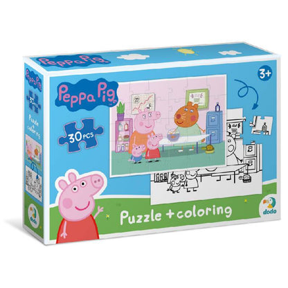 Puzzle 2 en 1 para colorear Peppa Pig Veterinario (30 piezas) de Dodo