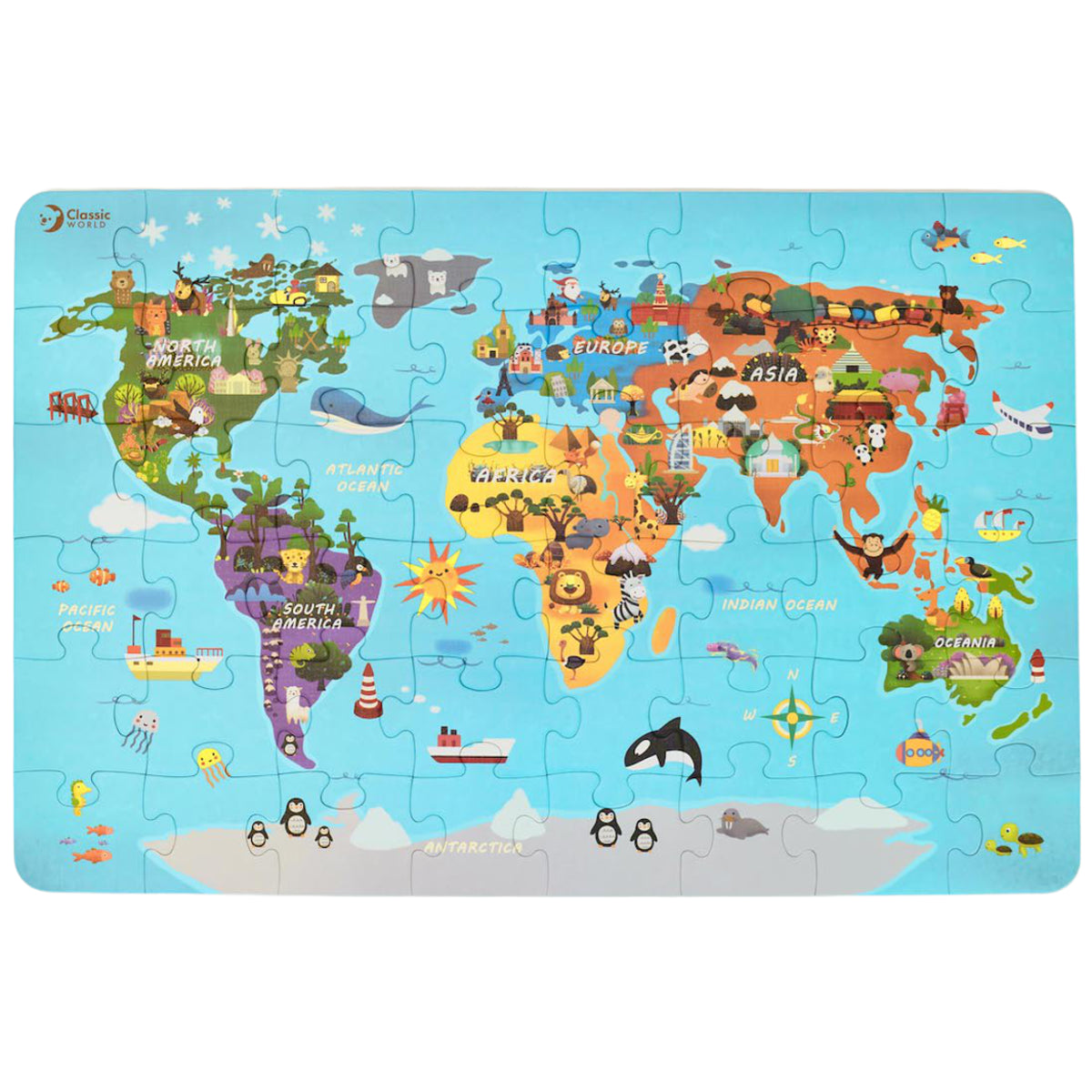 Puzzle Mapa del mundo (48 piezas) Classic World
