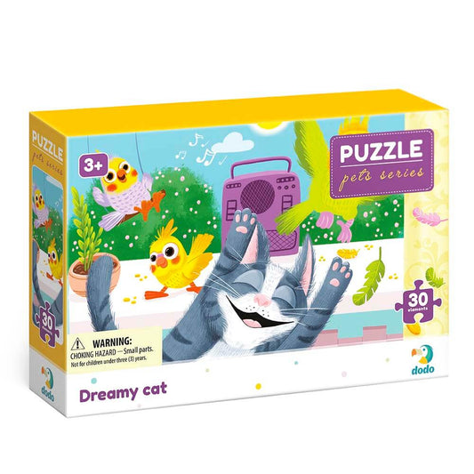 Puzzle Mascotas Gato feliz (30 piezas) Dodo