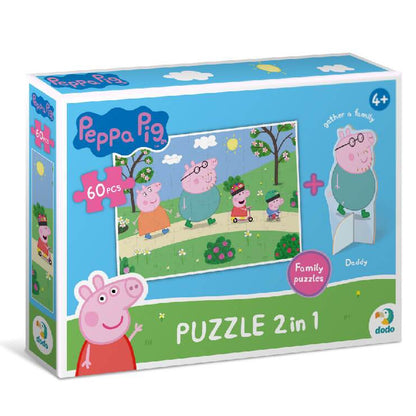 puzzle Peppa Pig 60 piezas con figura de Papa Pig Dodo